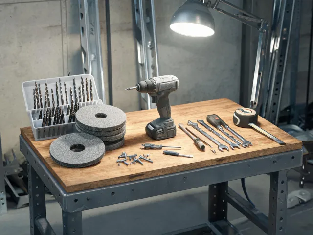 Commercial construction tool bench
